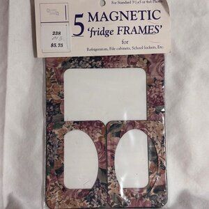 5 Vintage Magnetic Floral Frames